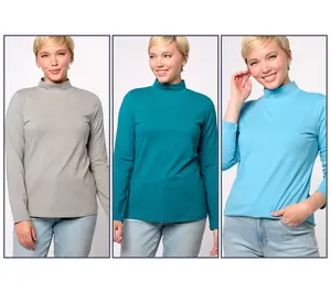 Denim & Co. Essentials 3-Pack Perfect Jersey Long Slv Mock Neck Tops