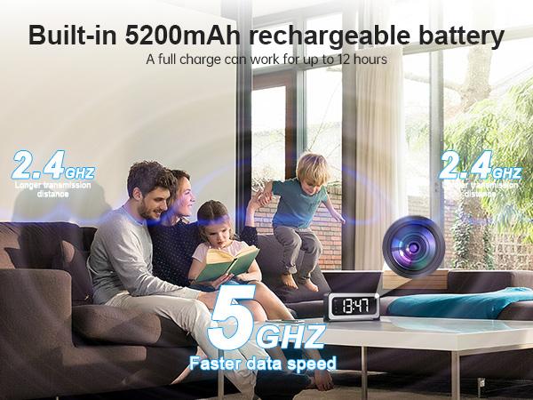 Smart Digital Clock Camera with Dual Band WiFi (5GHz & 2.4GHz) | Home Security & Real-Time Monitoring System