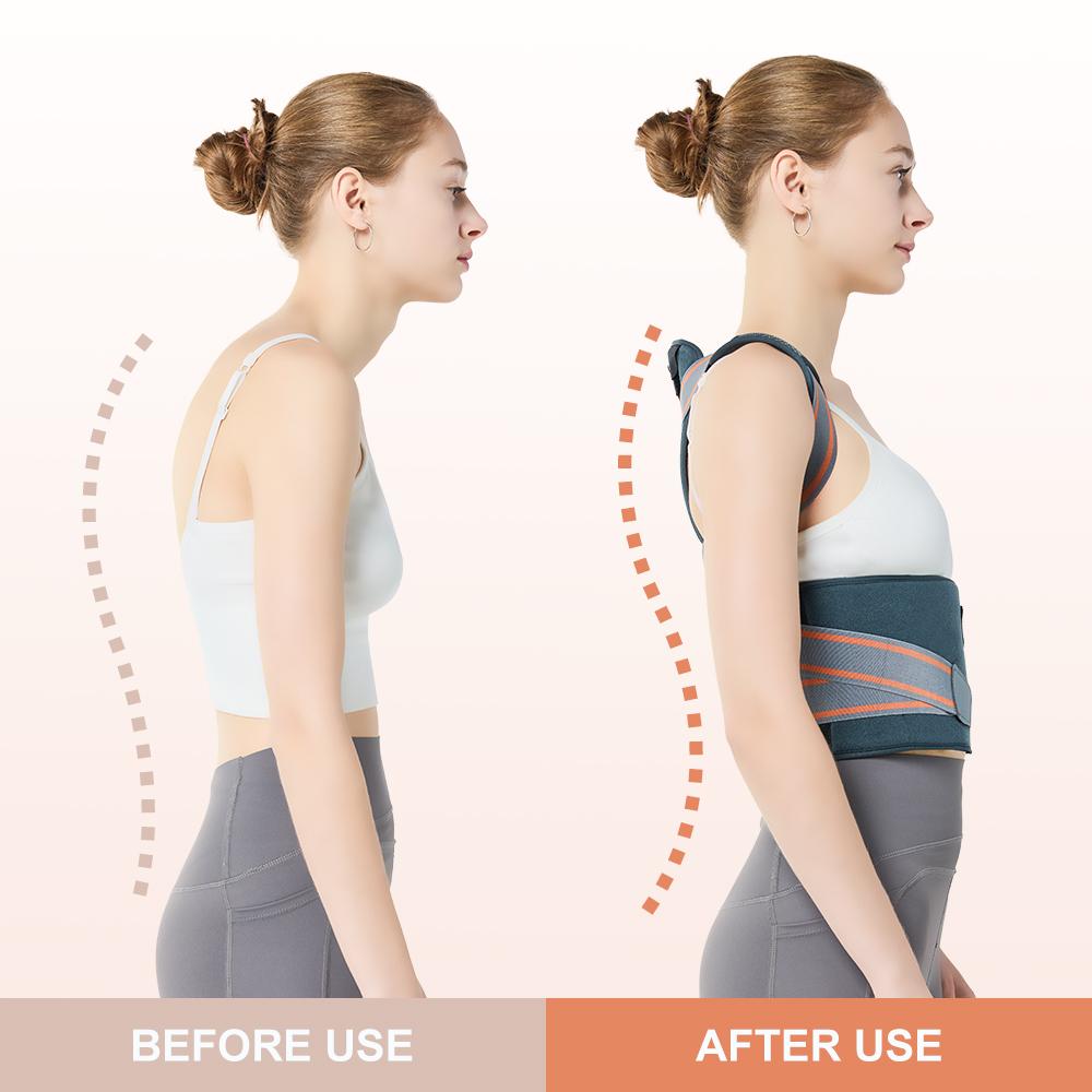 Posture Corrector For Men & Women Back Support [SpringGlowUp] Adjustable Shoulder Straightener Cross Training Belt Removable [2 Aluminum & 4 Acrylic Plates] Healthcare Tool Benefits Fathersdaygift