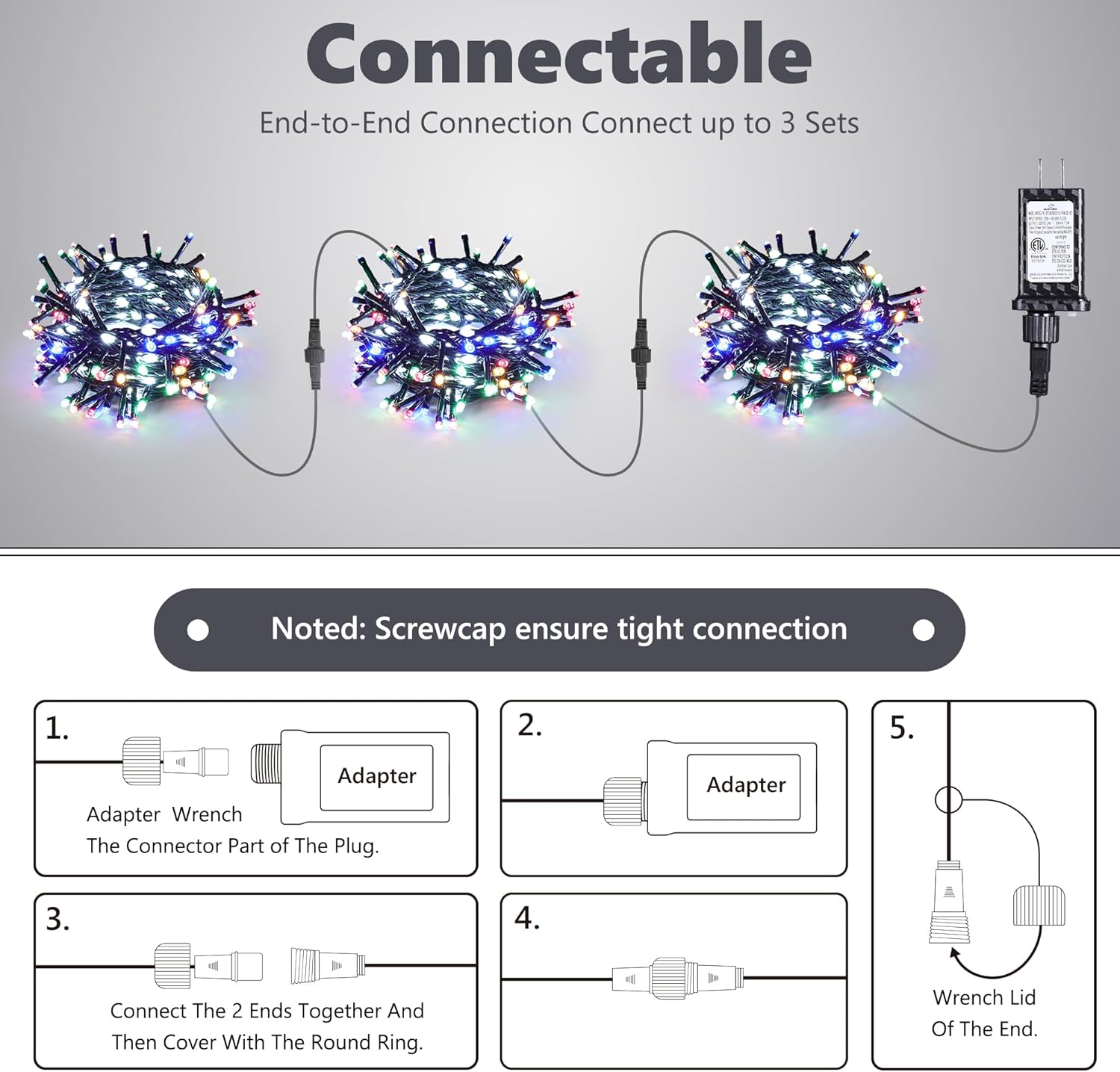 30FT Outdoor Water Flowing Lights - 240 LEDs Christmas Multicolor String Lights with 8 Basic Modes + 6 Flowing Modes,Outdoor Waterproof Timmer Memory Function Patio Lights