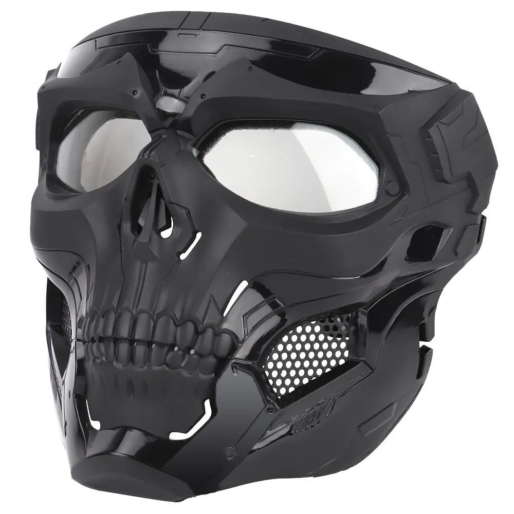 2-Piece Skull-Themed Nylon-Plastic Portable PC Halloween Masks, Durable for Reuses, Drawstring Closure, Horror Gifts, Cosplay Skull Prop for Halloween Costume Parties & Outdoor Activities