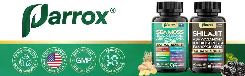 PARROX Dynamic Vitality Bundle - Sea Moss & Shilajit Supplements - All-in-One Multivitamin Combo with Extra Strength Ingredients - MADE IN USA PARROX Dynamic Vitality Bundle - Sea Moss & Shilajit Supplements - All-in-One Multivitamin Combo with Extra Strength Ingredients - MADE IN USA