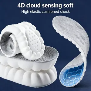 4D Cloud Soles for Men & Women Anti-Fatigue Shock Absorption Foot Pain Relief High Elastic Cushioned Non-Slip Soft Insoles for Daily Wear