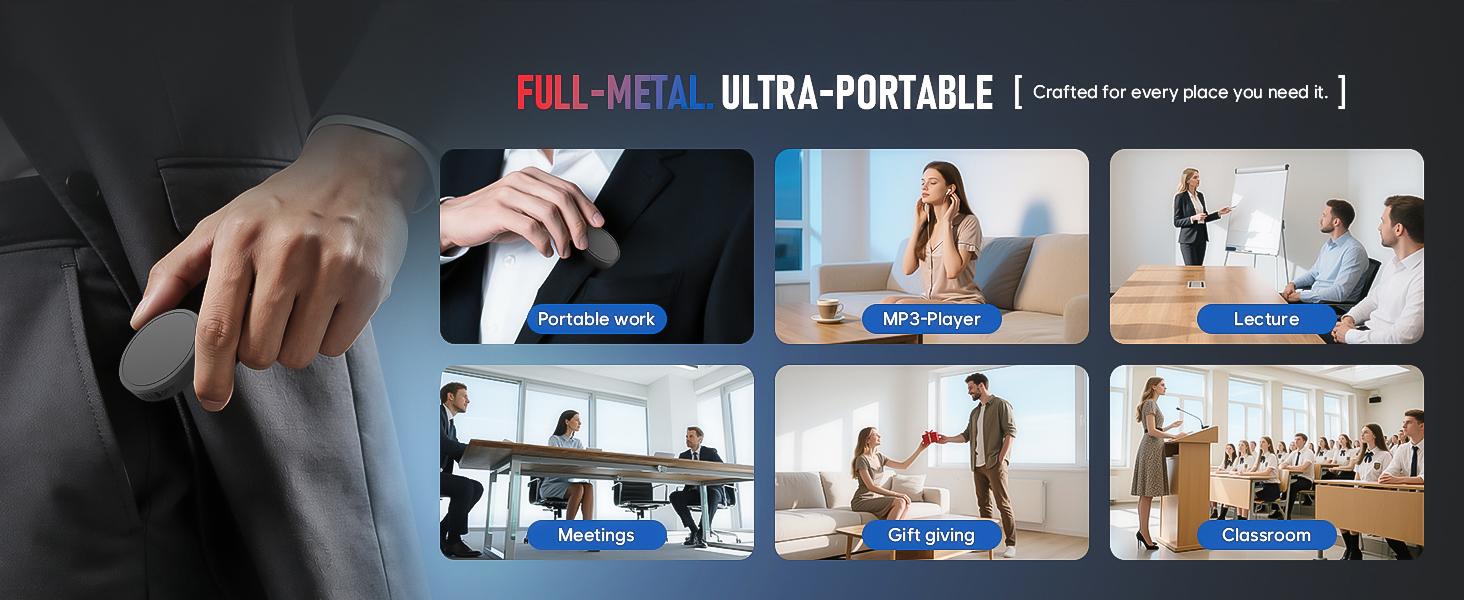 132GB Voice Activated Recorder + Digital Voice Recorder, Compact Audio Recorder, Audio Recording Device, Grabadora de Audio Digital, Device Rechargeable