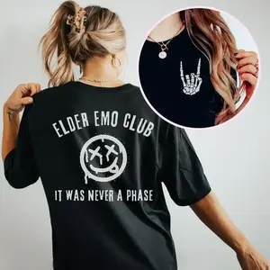 Elder Emo Shirt, Emo Gift, It Was Never a Phase, Emo T-Shirt, Pop Punk Shirt, Emo Lyrics, Pop Punk Music, When We Were Young, Scene Shirt hsl01