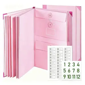 Accordion File Organizer Document Folder – Manila Pocket for Passports, Birth Certificates & Important Documents, Home & Office Storage Solution
