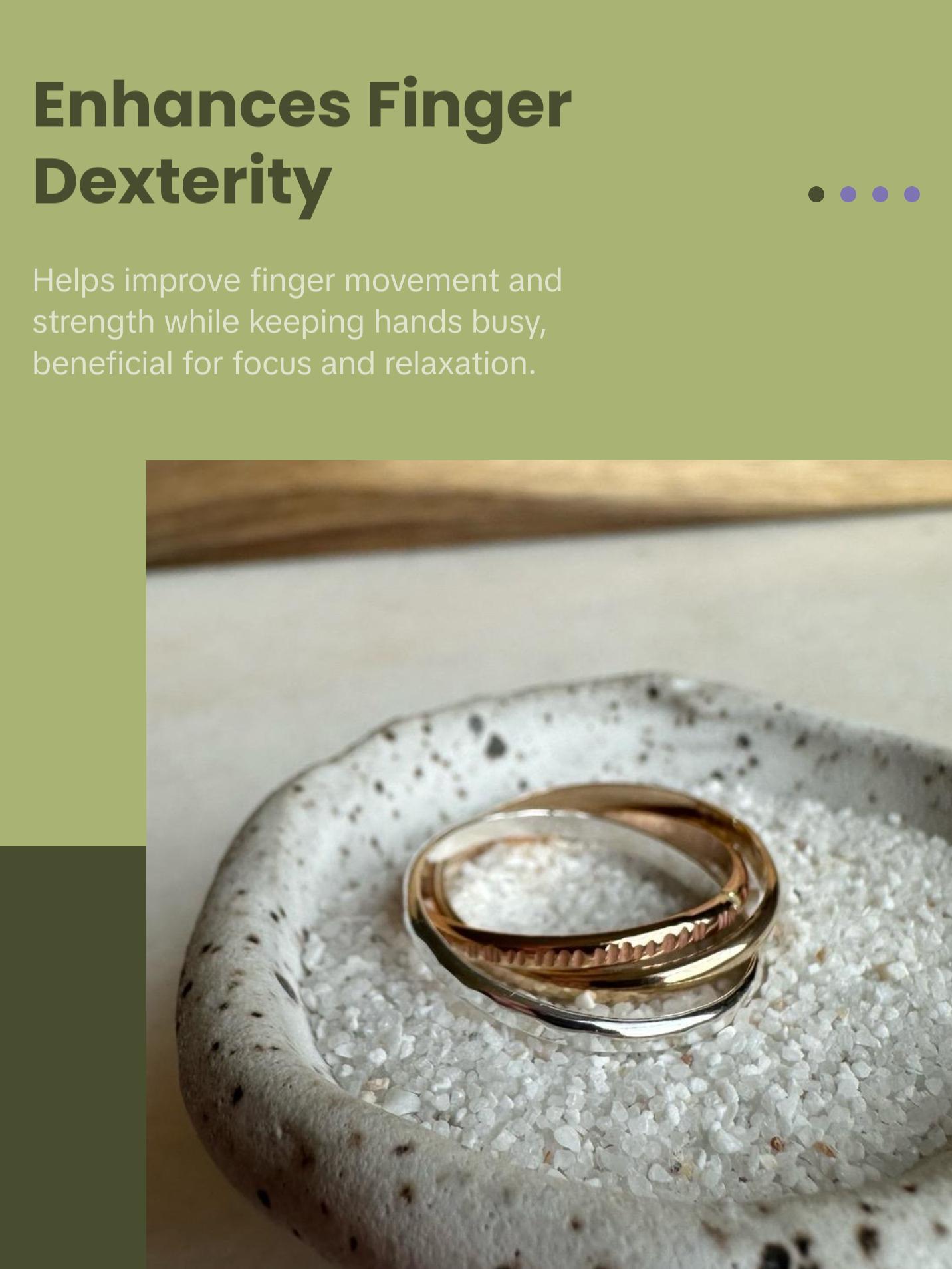 Waterproof Thick Rolling Ring, Rolling Fidget Anxiety Ring