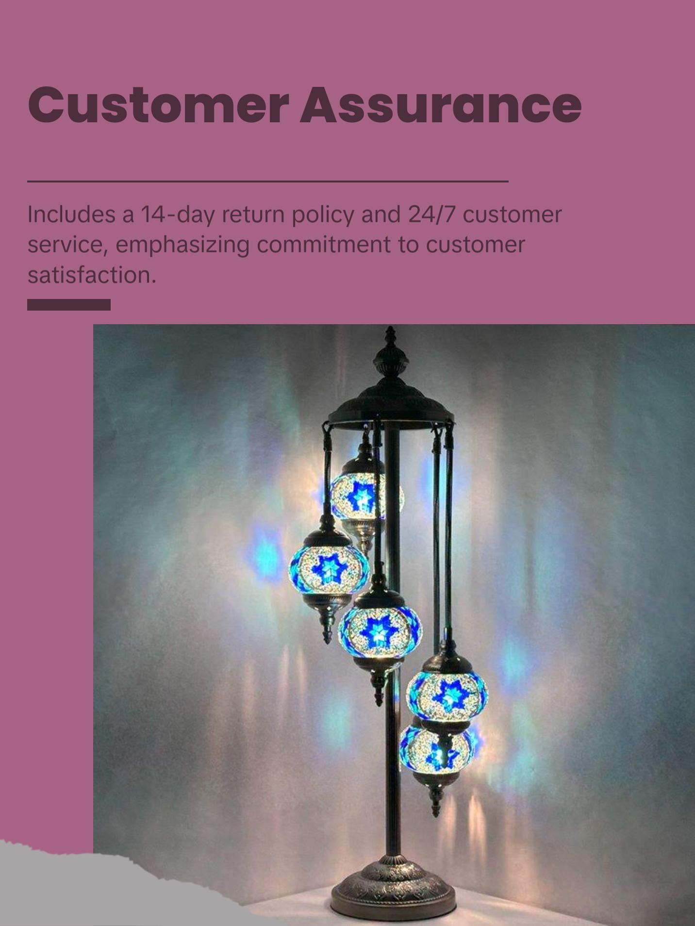 Majestic Blue Turkish Floor Lamp with 5 Mosaic Globes Majestic Blue Turkish Floor Lamp with 5 Mosaic Globes