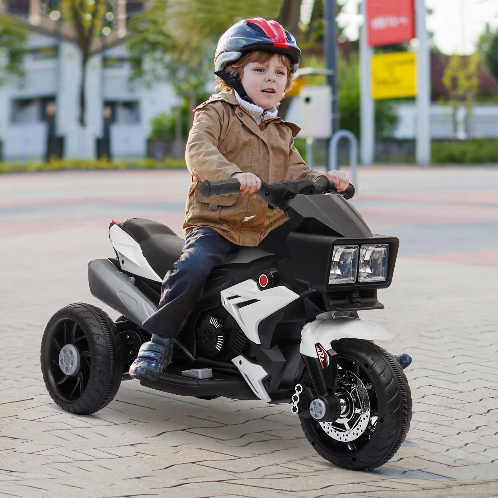 #tiktokshopbacktoschool Aosom 6V Kids Motorcycle Toddler Ride-on Toy, High-Traction Battery-Operated Mini Electric Motorbike with Forward/Reverse Switch
