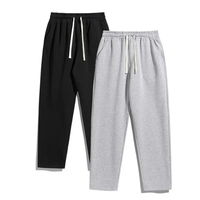 2-Piece Men's Solid Fashion Sweatpants, Versatile Year-Round Wear, Ideal for Autumn and Winter