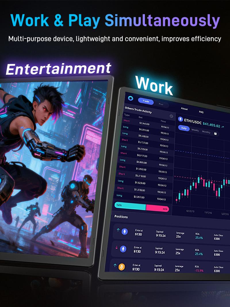 【WeeklyDeals】Cevaton Portable 16.1" FHD Laptop Monitor Extender - 1200P Secondary Screen with 360° Rotation/#MansBestFriend/Perfect Halloween Present for Office Workers