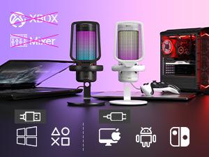 TONOR TC320 USB Type-C Streaming Mic, for Gaming, Live Streaming, Podcasts, Recording, Condenser Mic with Stand, Compatible with PC/Mac/PS4/PS5/Switch/Type-C Phones Black TONOR TC320 USB Type-C Streaming Mic, for Gaming, Live Streaming, Podcasts, Recording, Condenser Mic with Stand, Compatible with PC/Mac/PS4/PS5/Switch/Type-C Phones Black