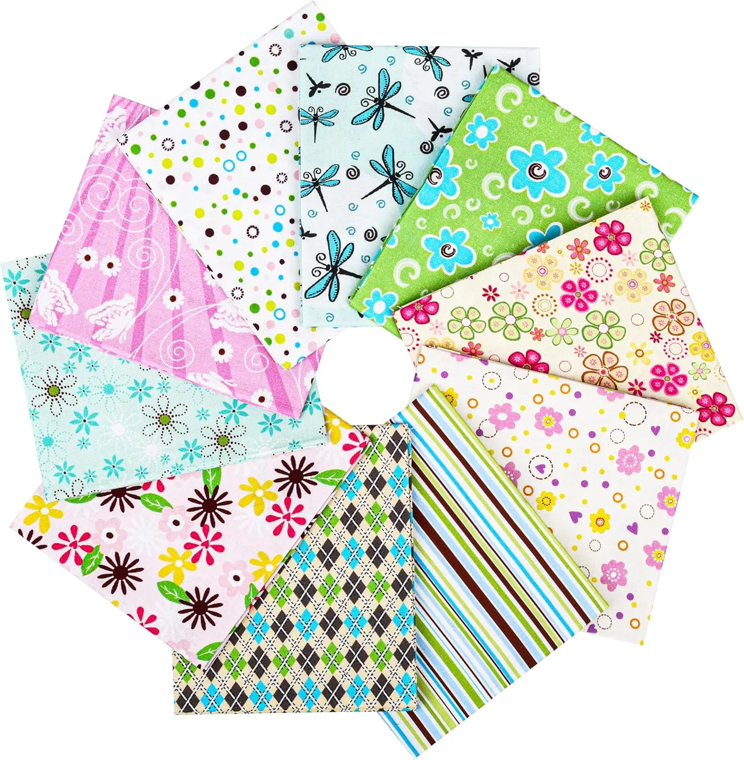 Newbrothread-Craftido 100% Classic Cotton Quilting Fabric Bundles - 10 Fat Quarters (18"x21"), 5.2 oz Medium Weight Durable Fabric, Breathable, Burn Test Passed - for Quilting, Sewing Projects, Father's Day Gift, Classic Cotton Fabric