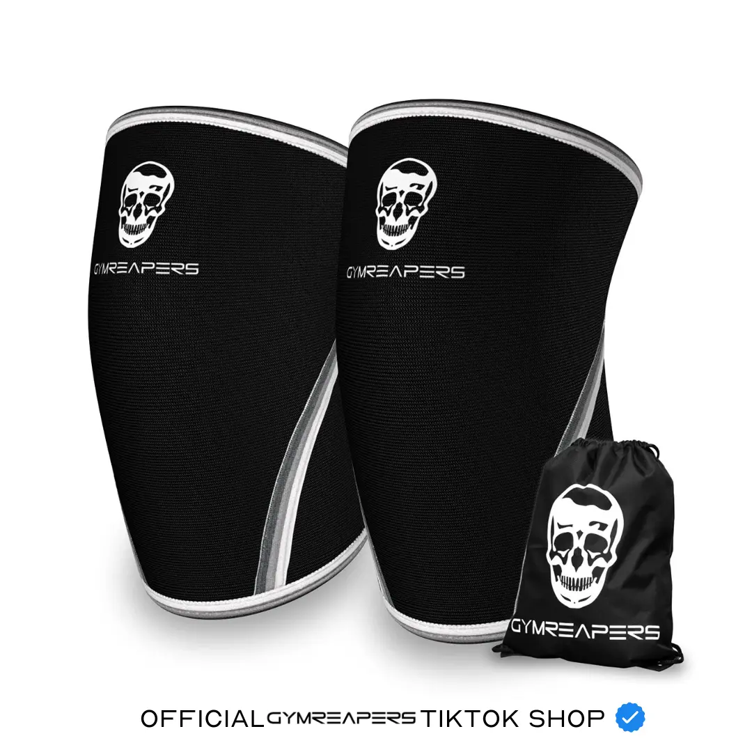 Gymreapers 7MM Neoprene Knee Sleeves Pair for Squats Deadlifts Leg Day Powerlifting Support with Reinforced Stitching USAPL IPF USPA Approved & Free Gym Bag Included