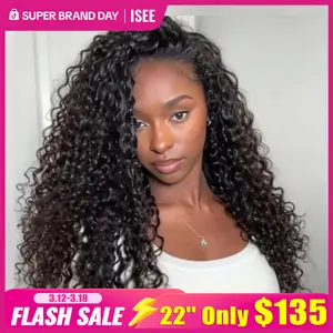 【22‘’=$135】ISEE HAIR 250% Water Wave Wear Go Half Wig Invisible Hairline 150% & 180% & 250% Glueless Human Hair Wigs Seamless Flip Over Wig Beginner Friendly Vacation Hair#SpringStatements