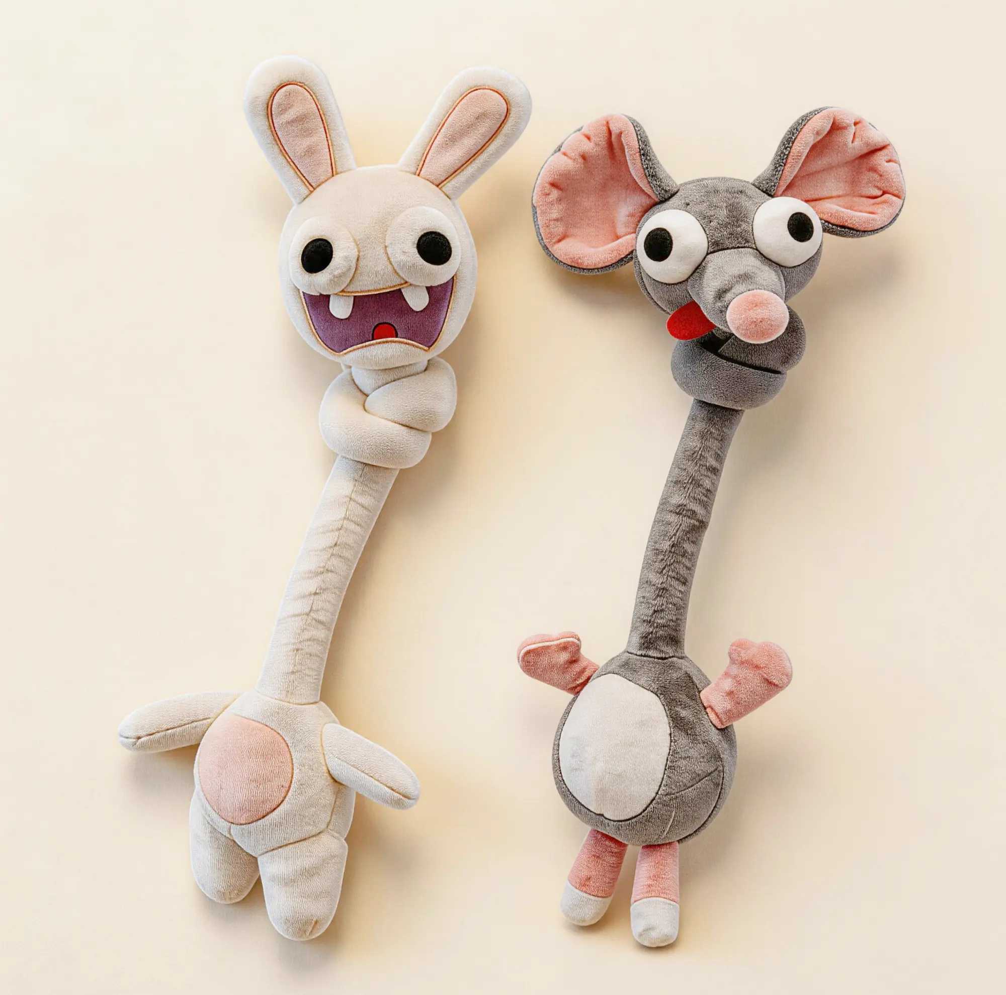 Long-Neck Evil Animal | Evil Rabbit Keychain Mad Mouse Long-Shaped Bag Charm Bunny Rat Bag Pendant Gift for Boys&Girls Kids Birthday