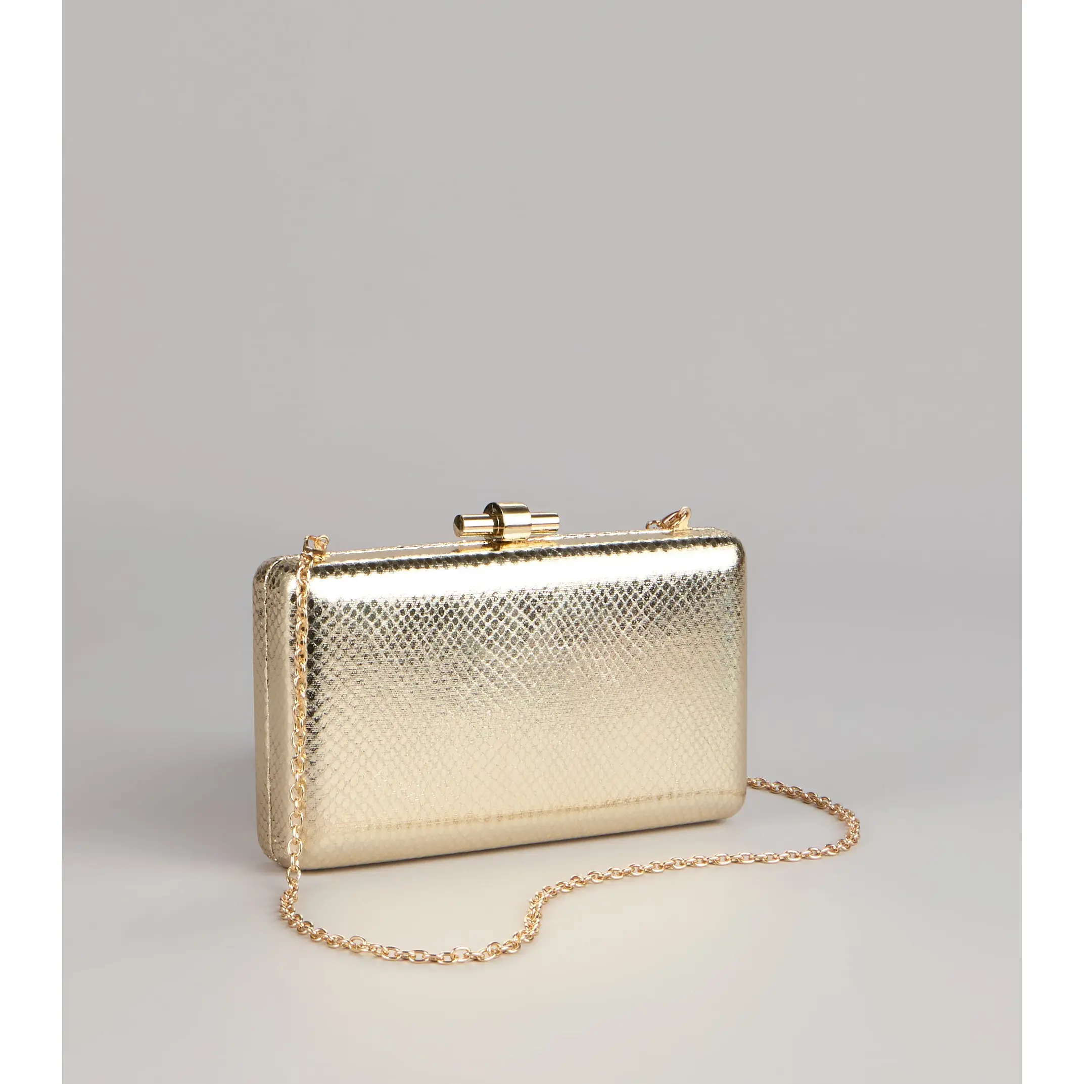 Chic Plus One Metallic Snake Clutch