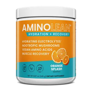 AminoLean Hydration & Recovery - Natural Electrolytes from Sea Minerals with Amino Acids, Blood Orange (30 Servings) Beverage Sport
