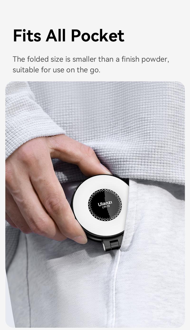 Ulanzi Magnetic Selfie Light LM19, LED Fill Light Compatible with Magsafe, LED Selfie Ring Light