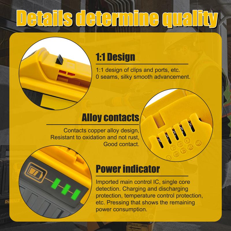 DCB2001/2/4/6/8Pack 8.0Ah Lithium BatteryReplacement for  20V Battery Lithium-ionMAXDCB200DCD/DCF/DCG/DCS Series dewaltbatteries