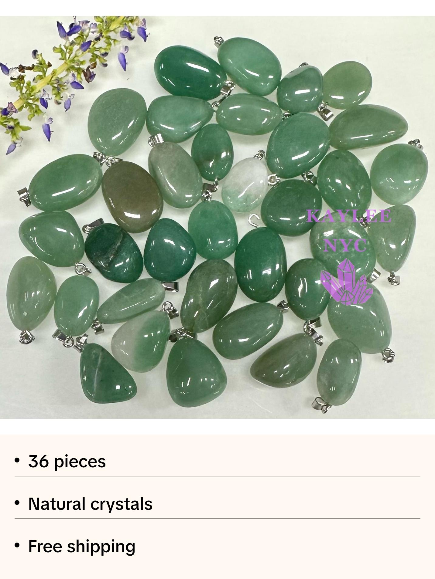 36 PCs Natural Aventurine Crystal Pendant