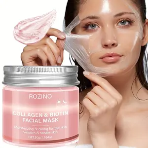 ROZINO 50g Collagen & Biotin Day & Night Facial Mask for Moisturizing Caring Skin Smooth Tender Texture Skin Repair Hydrate Moisturizer Moisturizer Hydrating Moisture Cleansing Cream Cream Gentle Hyaluronic Hyaluronic Acid Nourishing Repairing Lightweight