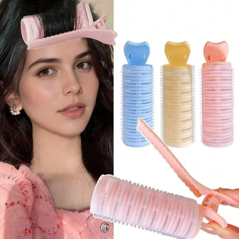 Hair Roller Student Fluffy Clip Lazy Curling Iron Top Root Clip Air Bangs Curling Clip Back to School Travel Vacation Essential Women Hair Accessory Portable No Heat Easy Voluminous Roots Lightweight Heatless Styling Tool Hair Volume Tool