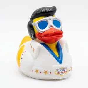 Rock and Roll 3.54in Collectible Rubber Duck with Iconic Style Las Vegas Welcome Sign Added
