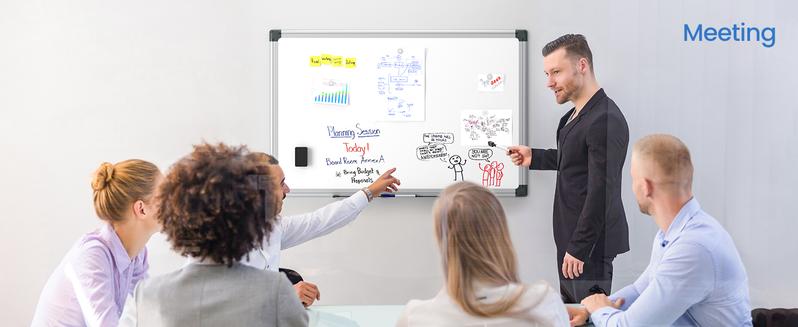 Sweet Furniture S - Magnetic White Board Kit for Wall 36" x 24"，1 Dry-Erase Eraser&2 markers Markers&4 Magnetic Pins, Sliver Reinforced Aluminum Frame