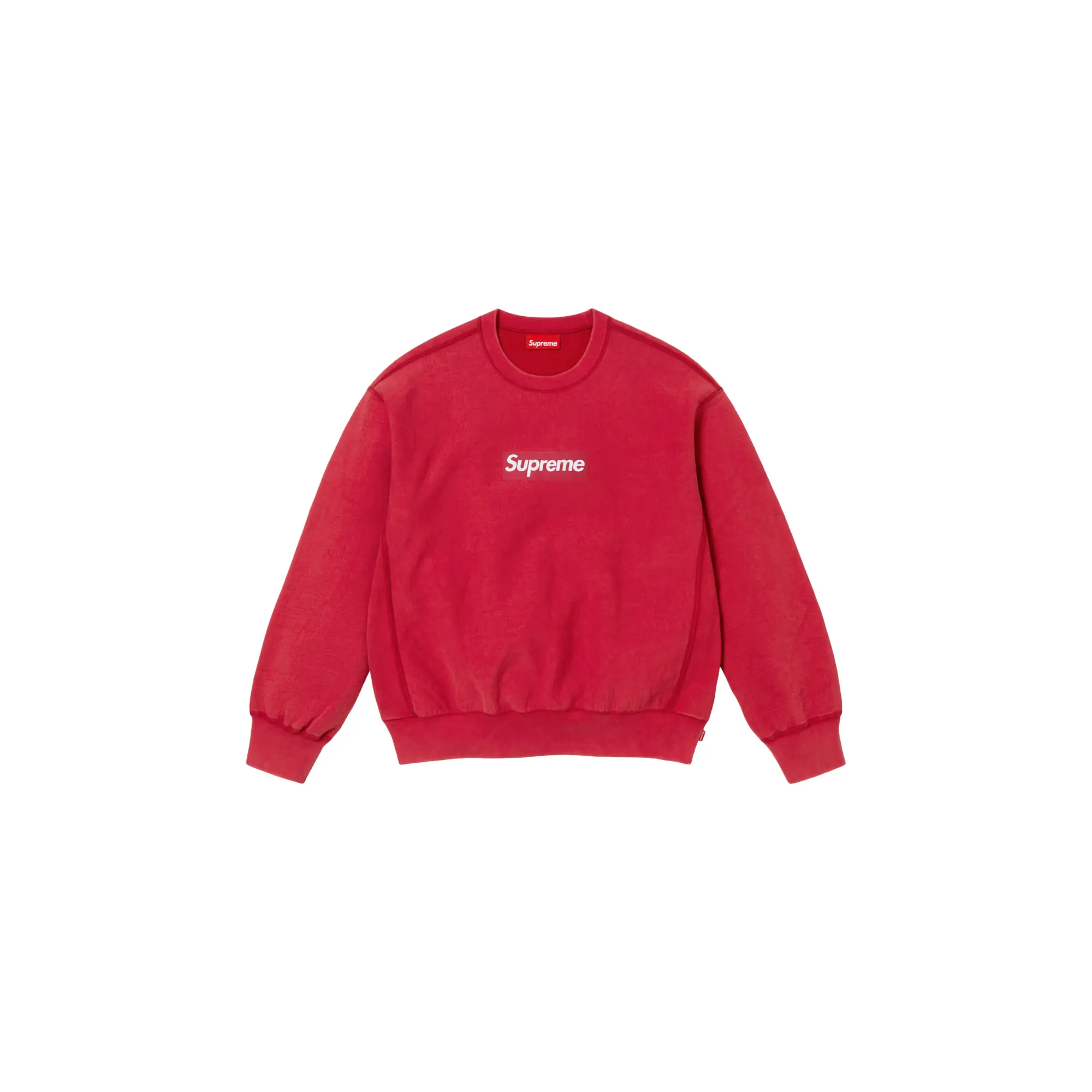 Washed Box Logo Crewneck "SS25 - Red" SU25157