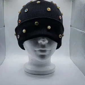 Colorful Gems Beanie with Embellished Design for Stylish Warmth