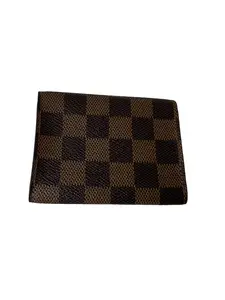 Pre-owned Louis Vuitton Leather Card Case Damier Ebene Card Case