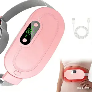 Menstrual Heating Pad Smart Uterus Warmer Belt, Cordless Heating Pad, Adjustable Heating Temperature, Electric Waist Belt with 3 Heat Levels & 4 Massage Modes, Menstrual Back Belly Pain Relief for Women, Gifts