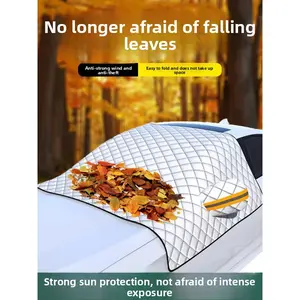 Summer Car Sun Shade Cover with 9 Magnets Magnetic  Winter Windshield Snow All-Season Cover for Automobiles All-Weather Sunshade Snow Ice Car Cover & Reversible with Anti-Theft Panels 116x160cm