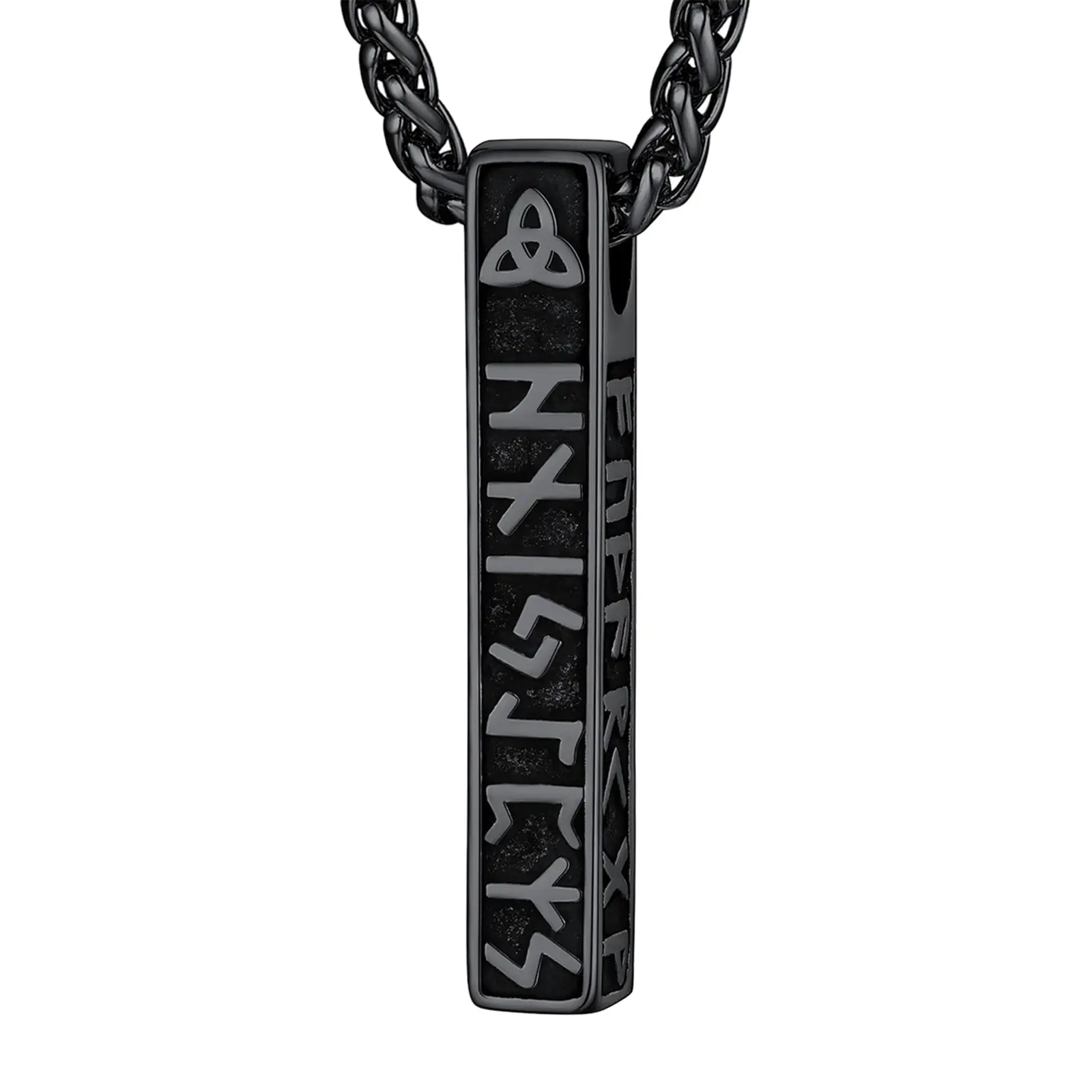 OIDEA Men's Premium Stainless Steel Necklace, Vintage Norse Rune Pendant with Celtic Knot, Amulet for Strength and Spirituality, Premium Quality, Durable Material, Norse Runes, Viking Traditions, Men's Accessories, Necklaces