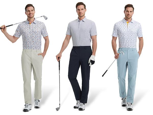 MAELREG Mens Plain Waterproof Pants, Lightweight Stretch Golf 5-Pocket Workwear Utility Trousers Outdoor Menswear