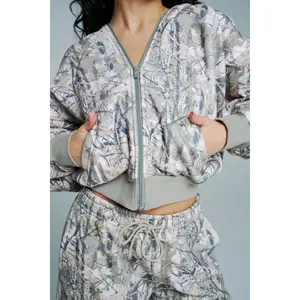 Plush Fleece Zip Hoodie - Pink Camo