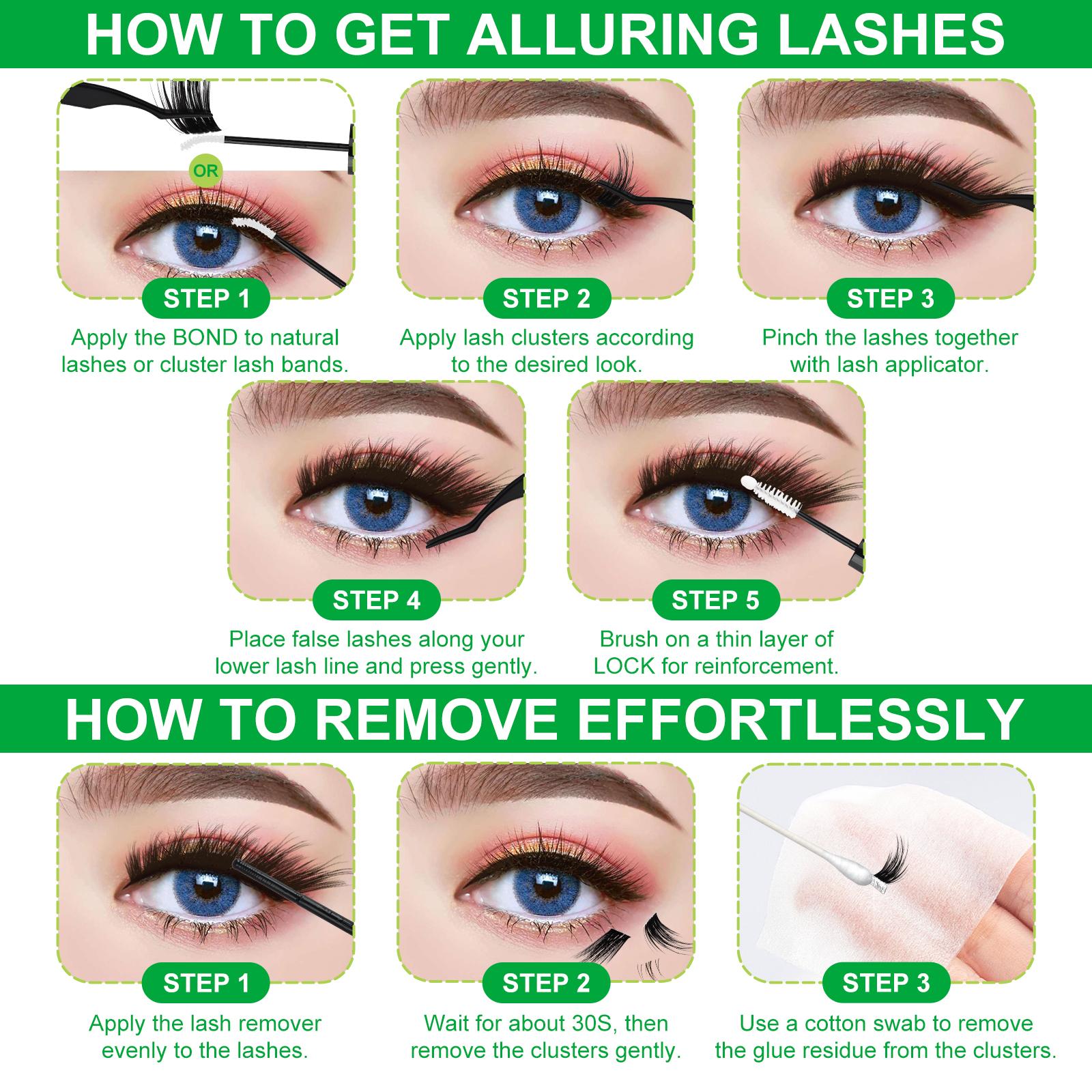 Fowendia Lashes Fox Cat Foxeyelash Eye | Waterproof Lash Clusters Kit C/D Curl DIY Extension Kit and Lash Clusters 8-18mm with Bond, Seal, Remover | Super Fine Invisible Band Lashes, Glue-Free Cat Eyelashes Lower Extensions dealsforyoudays