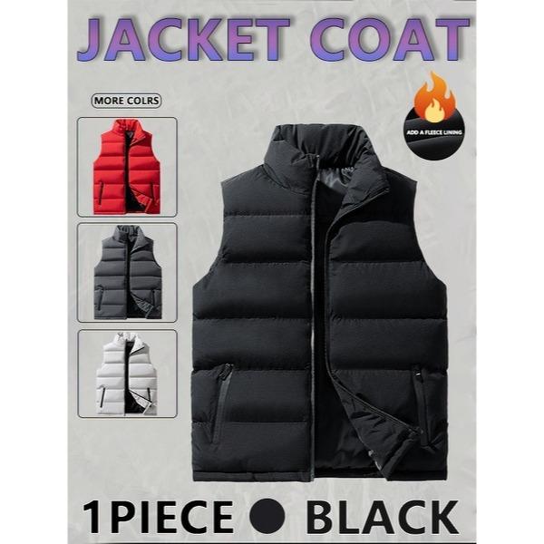 Mens Vest Jacket Warm Sleeveless Jackets Winter Waterproof Zipper Coat Autumn Stand-up Collar Casual Waistcoat Brand Clothing