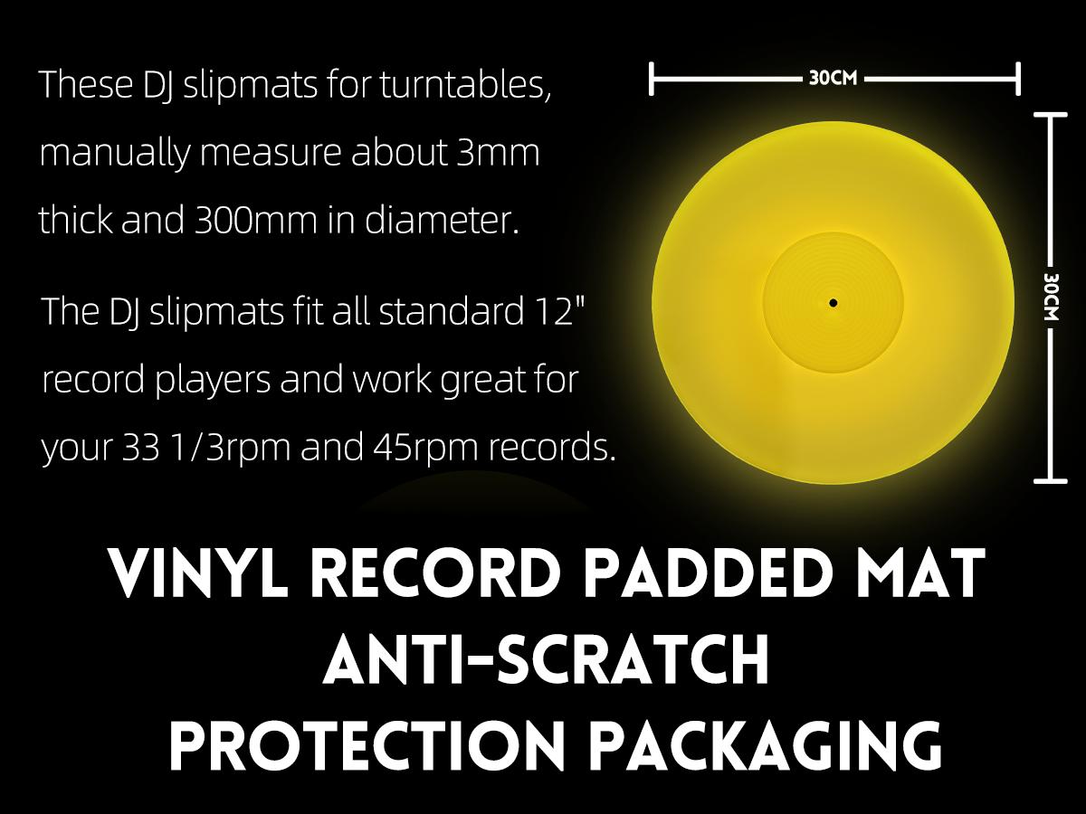 TAKMORK White Acrylic Turntable Mat Platter Mat for 12" Vinyl Record Player Audio