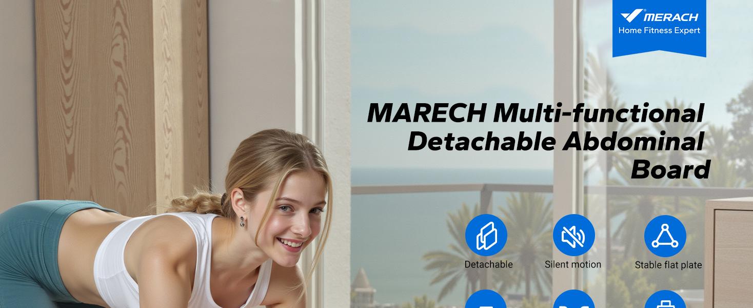 【Live Only】Merach Multi-functional Adjustable Ab Exercise Board, Split Ab Slide Roller Board, Home Pilates Reformer with Knee Mat for Home Gym Core & Ab Strength Training, Abdominal Crunch Machine, TikTokShopBlackFriday SpringStatements