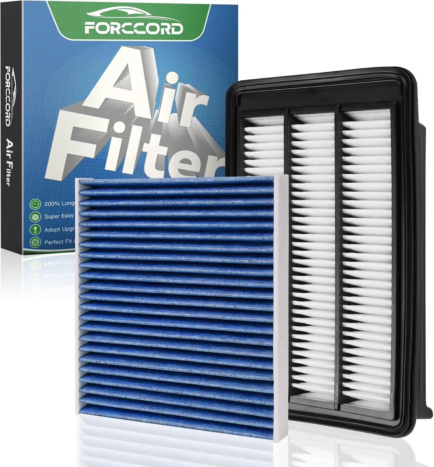 Forccord Cabin Air Filter and Engine Air Filter Fit for Honda CR-V CRV 1.5L (Gas Only) 2017 2018 2019 2020 2021 2022 Activated Carbon Cabin Filter Replacement CA12050 CF11182 Car Accessories