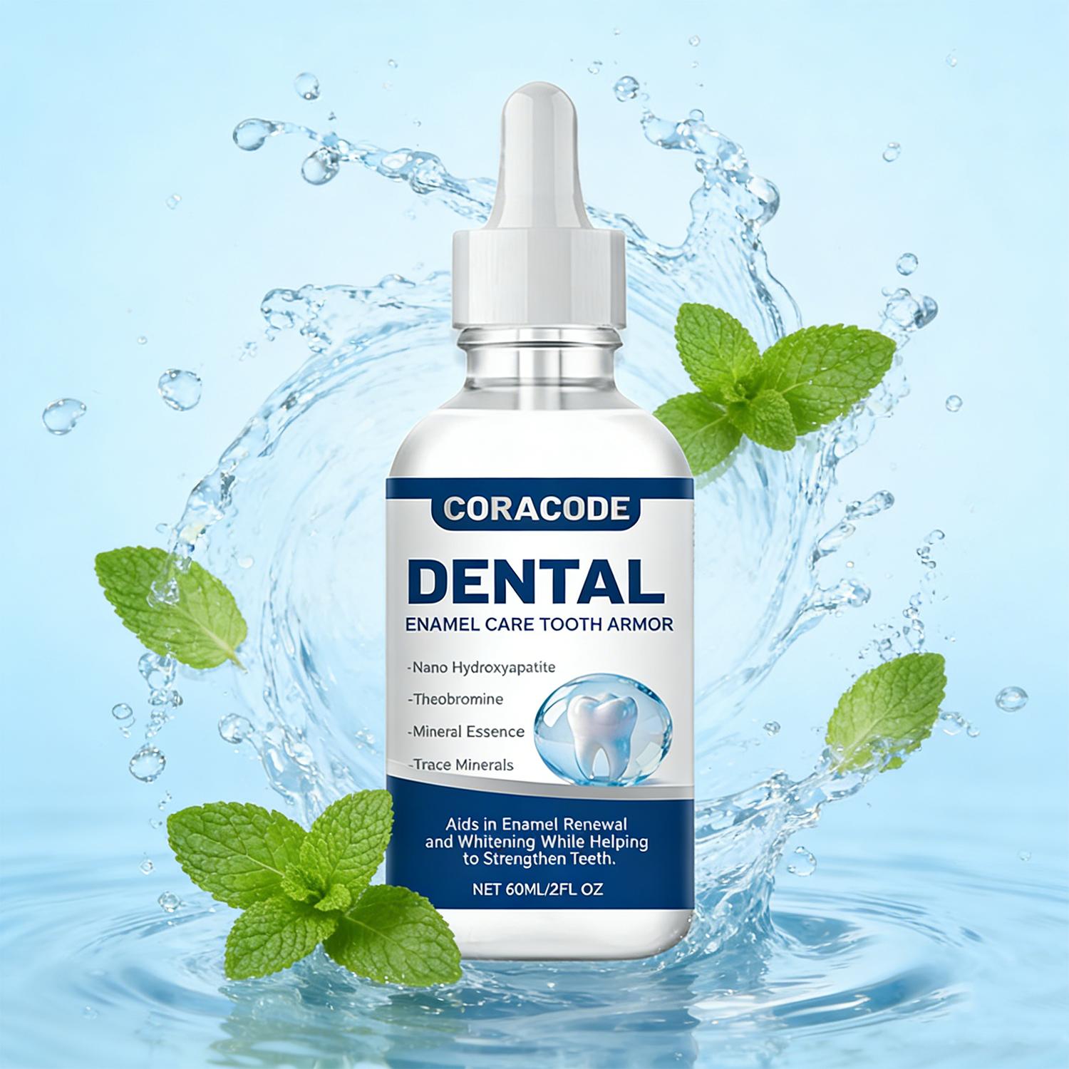 CORACODE Tooth Armor Liquid Drops Nano Hydroxyapatite for Sensitive Teeth, Enamel Care Drops to Support Stronger Teeth & Soothe Sensitivity， Daily Oral Care Routine 60 ml