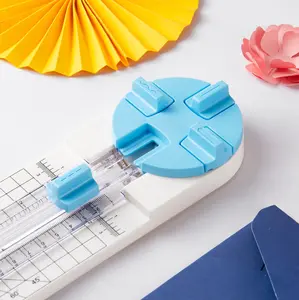 Pink Paper Cutter 4-in-1 Paper Cutter Multi-functional Scrapbook Tool, featuring straight, wavy, perforation and crease blades, suitable for craft paper, cardstock, coupons, labels, photos, postcards school supply educational learning tool material gift