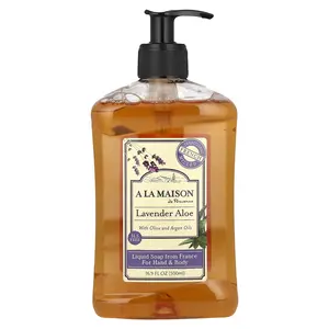 A La Maison de Provence Liquid Soap For Hand & Body, Lavender Aloe, 16.9 fl oz (500 ml)