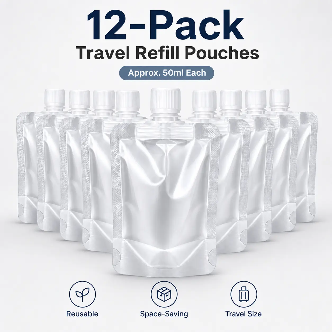 12 Counts Reusable Plastic Pouches, Versatile Liquid Carriers for Picnics and Outings