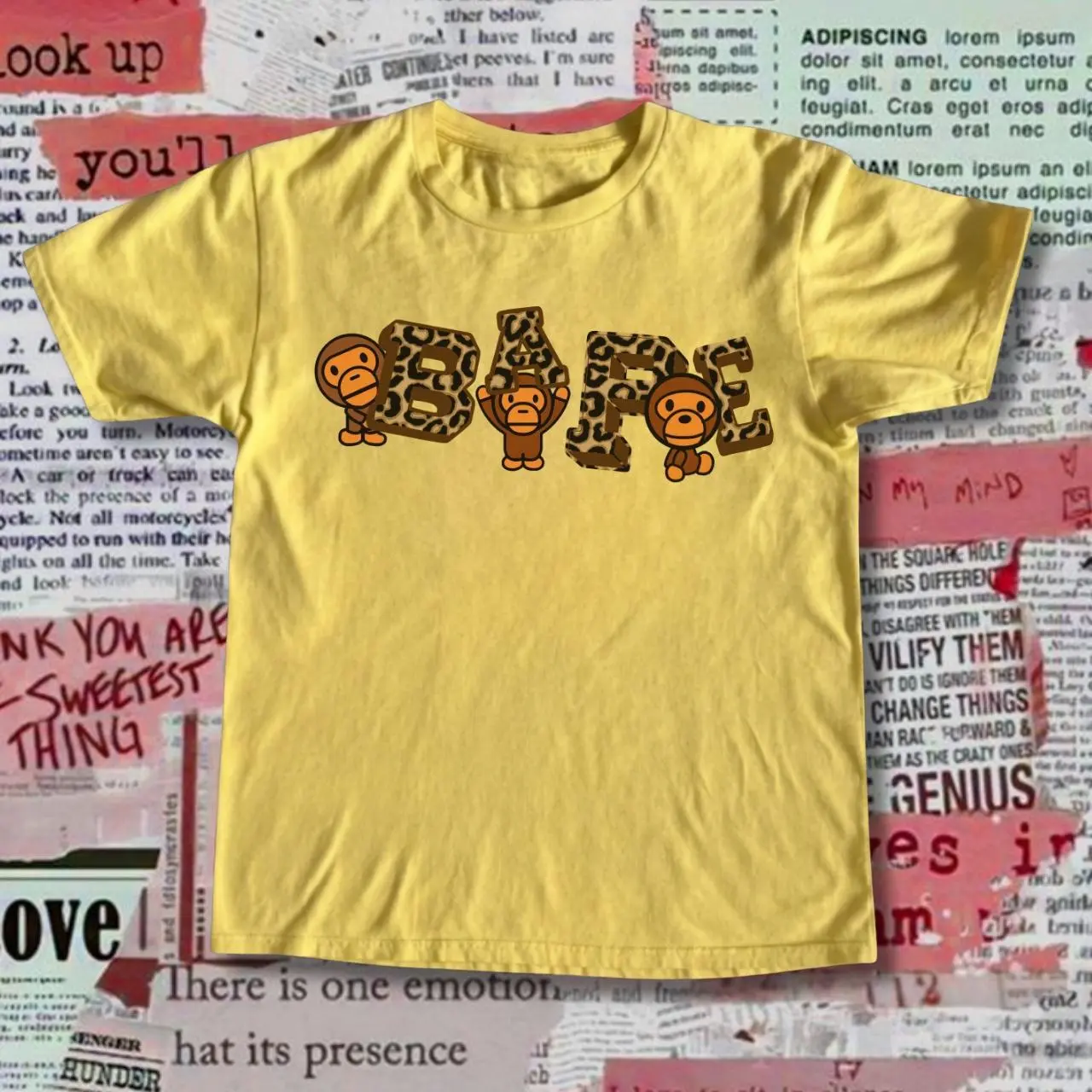 Camo Monkey Graphic T-Shirt, Streetwear Cartoon Ape Tee, Urban Camo Graphic Shirt, Unisex Hip Hop Fashion Tee