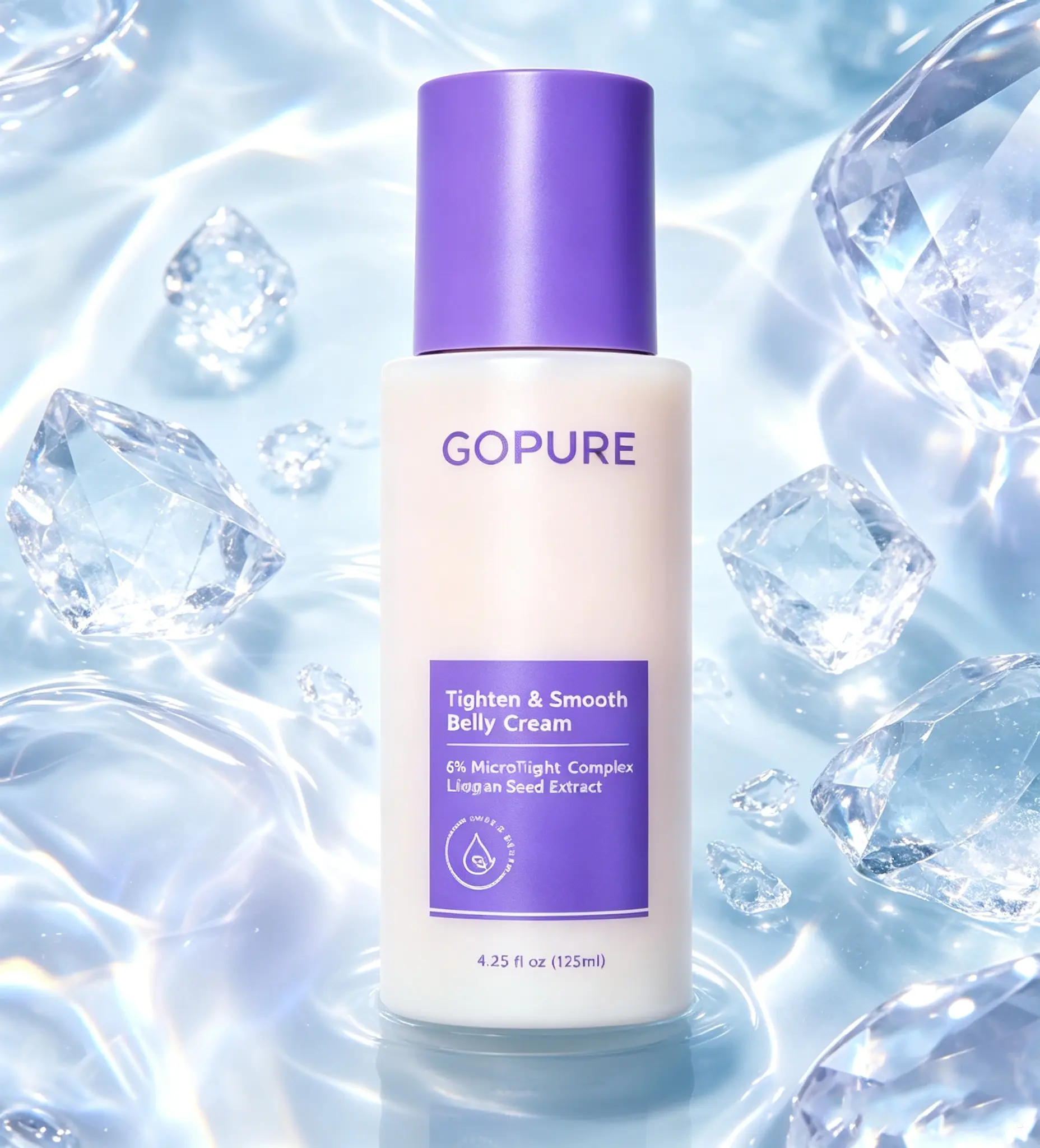 GOPURE Stretch Mark & Cellulite Belly Cream – Clinically Tested Firming & Tightening Lotion with MicroTight4 Complex | Quick-Absorbing, Non-Greasy Moisturizer for Postpartum Mommy Tummy, Loose Crepey Skin & Body Sculpting, 4.25oz