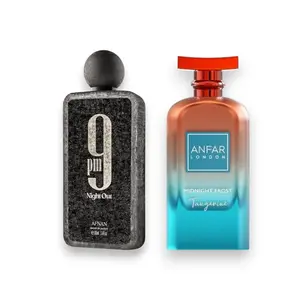 Anfan Multi-Pack Eau De Parfum - 9PM Night Out & Midnight Frost Tangerine Unisex Arabian Fragrance, 100 ml-3.4 fl oz, Lavender, Orange Blossom & Patchouli Notes