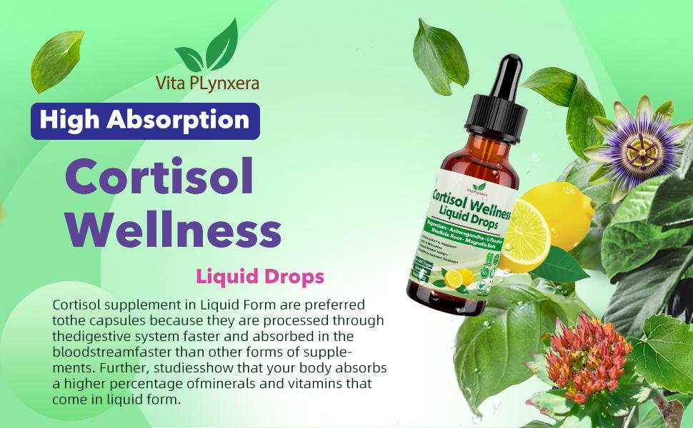 Cortisol Supplement Liquid Drops,17-in-1 Cortisol Detox,Hormone Balanced for Women, Mood Focus, Sleep Support 2 FL/Oz